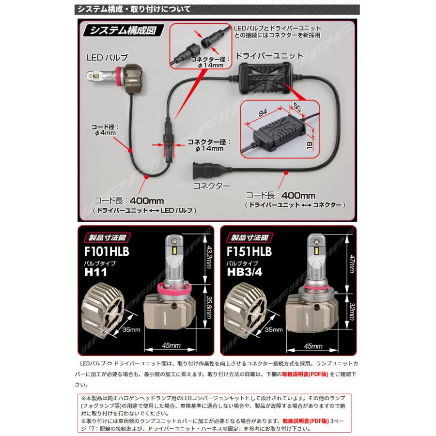 IPF LEDバルブ ヘッドライト HB3 HB4 コンパクト 車検対応 LEDヘッド