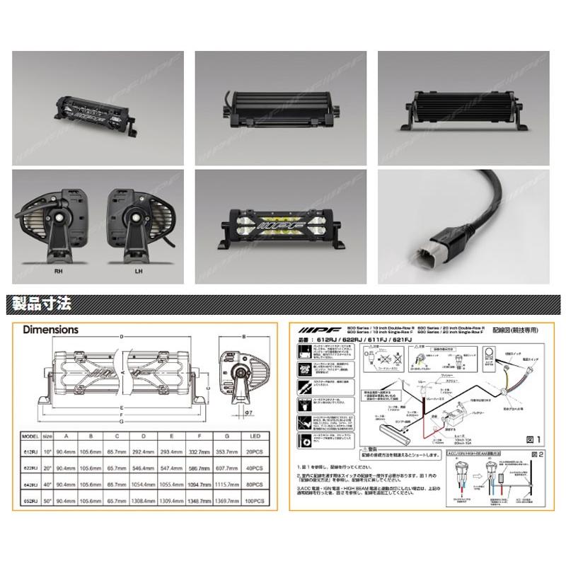 IPF LEDライトバー 競技専用 ライトバー600シリーズ雷神 10インチ
