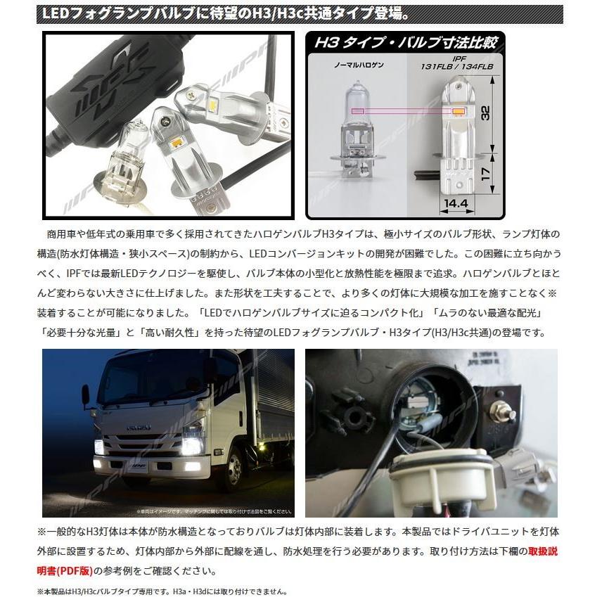 IPF LEDバルブ ヘッドライト 車検対応 LEDフォグバルブ 極黄 H3 H3c