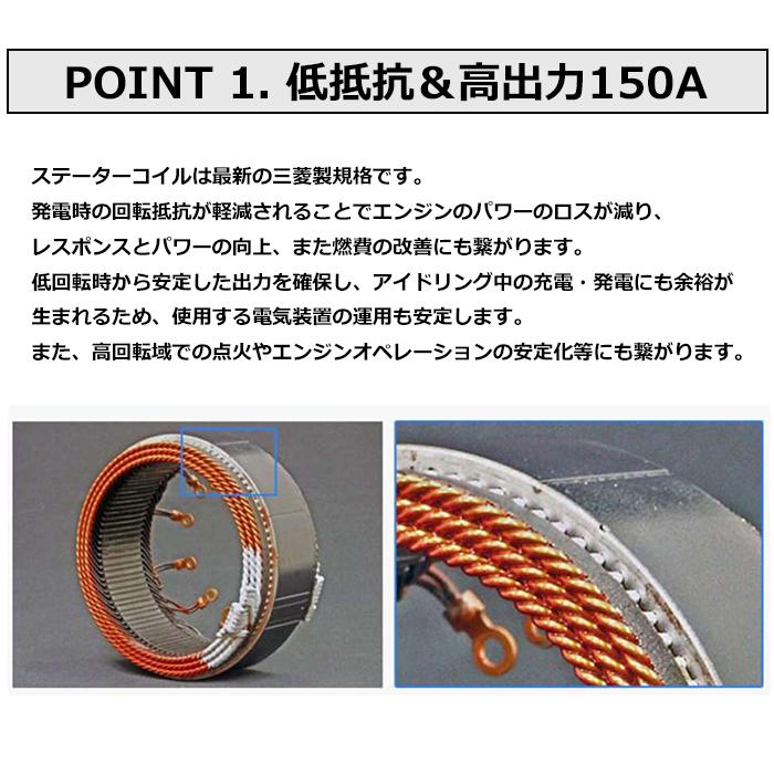 150A ブラックオルタネーター 日産 A型エンジン 亀有エンジンワークス（BA-A150-1Sの画像