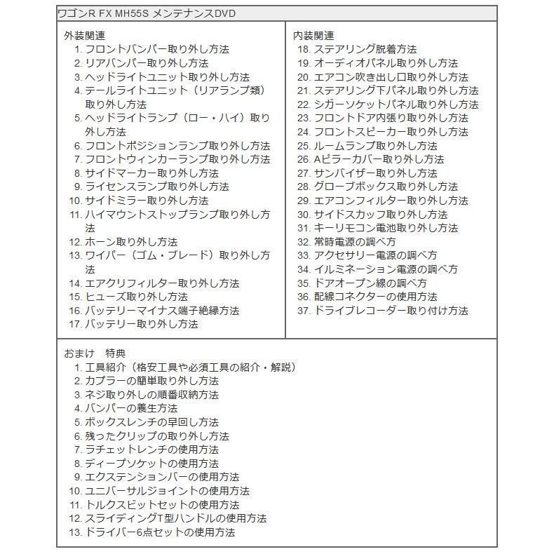 ワゴンR メンテナンスDVD MH55S 内装/外装のドレスアップ改造 MKJP
