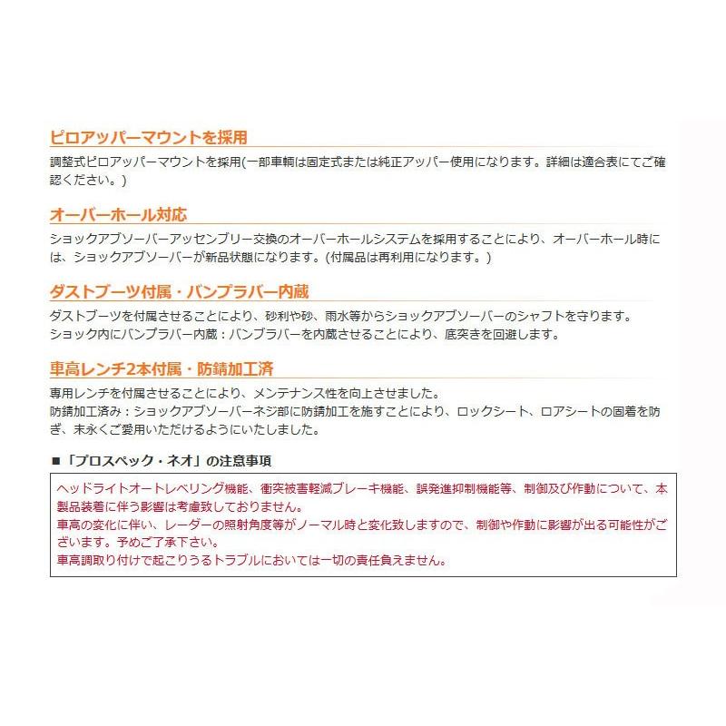 アルト 車高調 HA35S フロントアッパー2本止め ピロ有 プロスペックネオ Spiegel/シュピーゲル (PNS52-4の画像