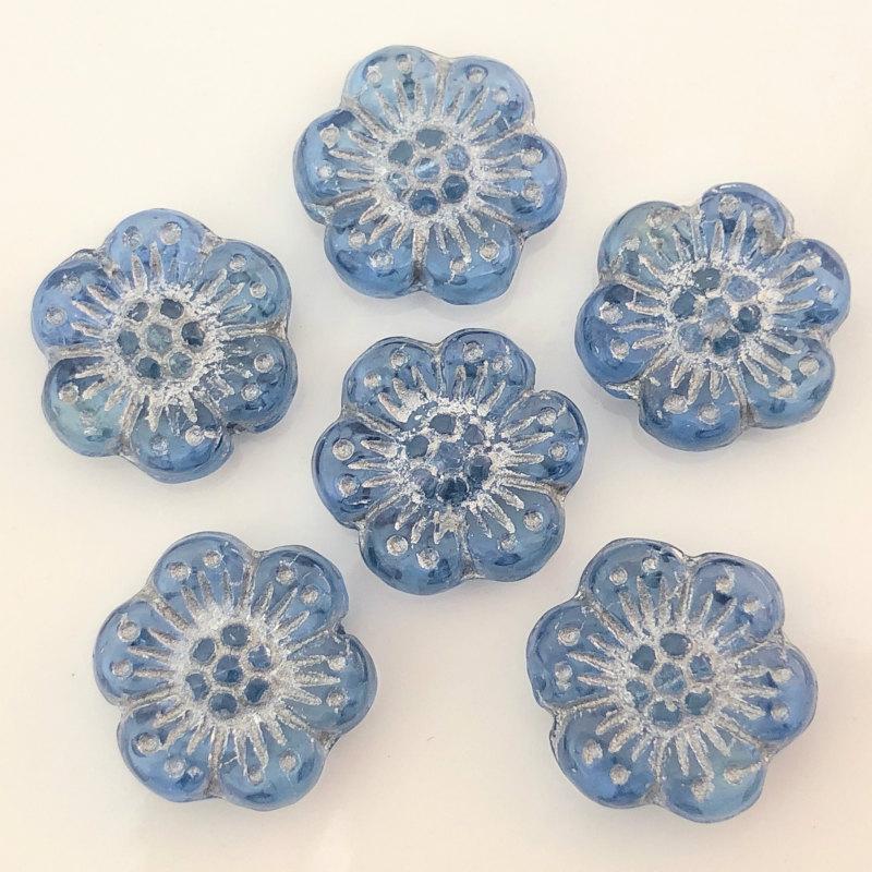 納得できる割引 チェコ ビーズ デザイン フラワー アクア 約14mm 6個 アネモネ 花 ピアス イヤリング ブレスレット パーツ ハンドメイド 材料 素材 Aynaelda Com