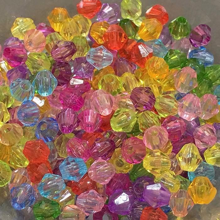 アクリル ビーズ ソロバンカット アクリルビーズ ソロバンカット 【300粒 4mm】双円錐形 透明 ビーズ