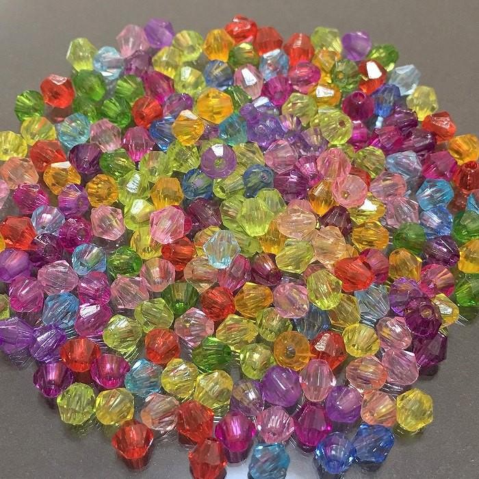 アクリルビーズ】 ソロバンカット 約4mm 約190個 【アクリル・アクリル