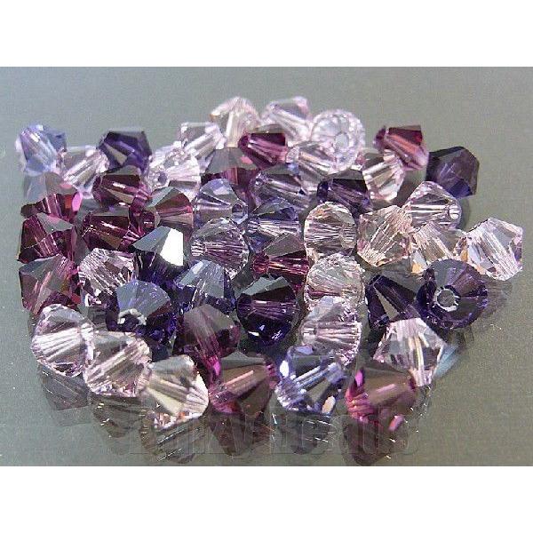 【在庫限り】スワロフスキービーズミックス 「#5301/5328-5mm カラー別」 グレープ 約48ヶ|daizybeads|02
