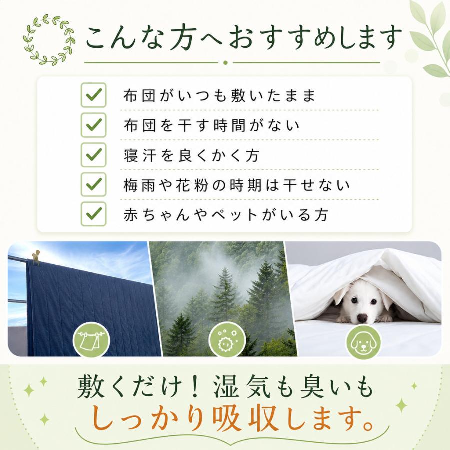 眠り製作所 除湿マットはれふわり シングル 調湿 防ダニ シート ラグ