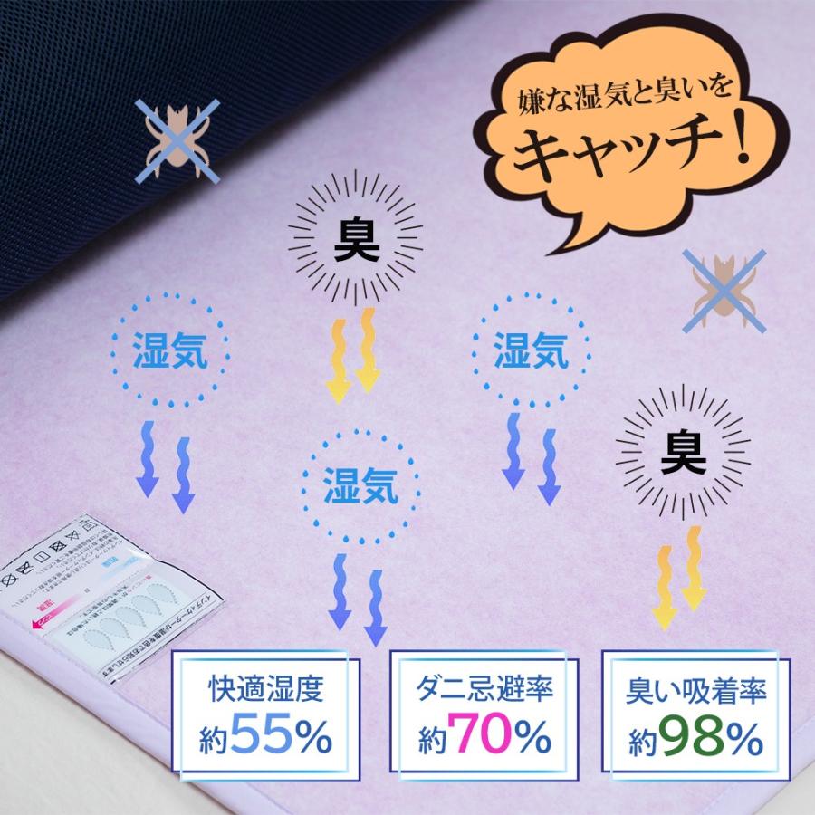 眠り製作所 除湿マットはれふわり シングル 調湿 防ダニ シート ラグ