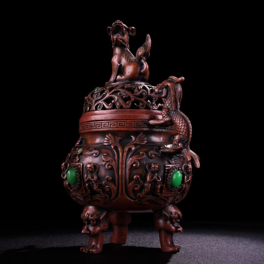 香炉　古銅　中国　古美術　骨董　唐物 中国古美術☆旧時蔵友贈送 ·古陶瓷器·香炉· 熏香炉·文房