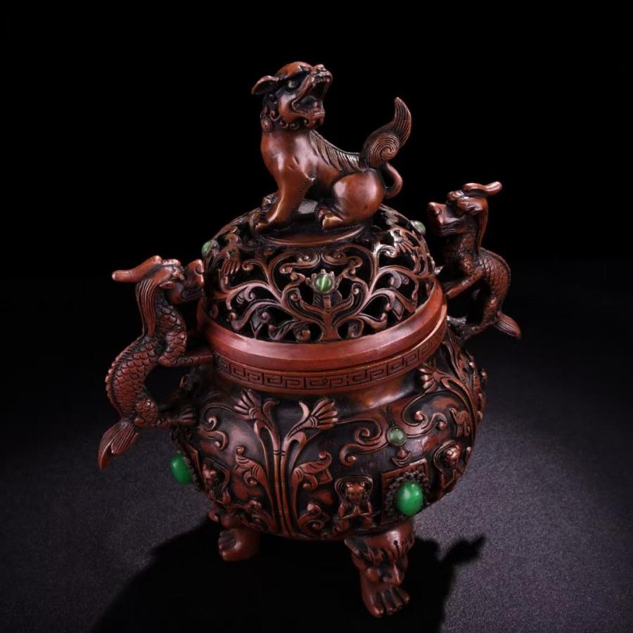 中国古美術 戦国 青銅器 朝冠耳香炉 禮器 香道具 風紋彫刻 芳香具 案頭 骨董 中国古美術 戦国 青銅器 朝冠耳香炉 禮器 香道具 風紋彫刻 芳香