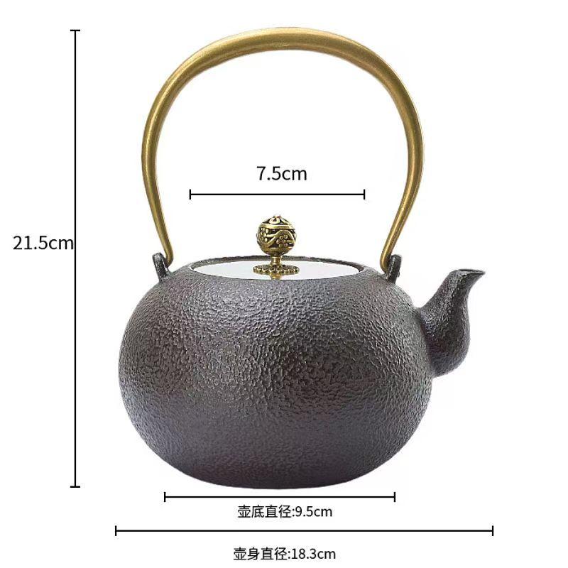 中国古美術.鉄瓶.鋳鉄.ケトル.手作り鉄壺.1200ml.キャンプ用 