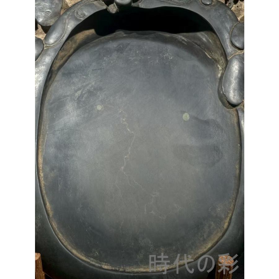 中国 硯　古美術 時代の彩】中国古美術 在銘 梅花坑 硯 碩果累累 端硯 古硯
