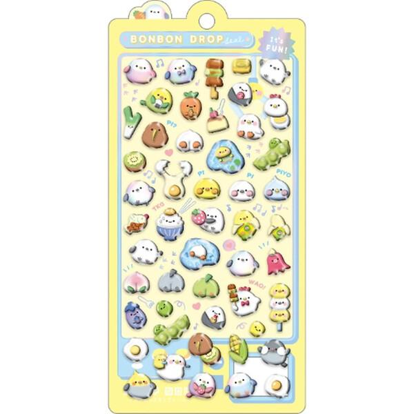 ボンボンドロップシール ぴよぴよボンボン ひよこ 鳥 トリ 立体 ラメ