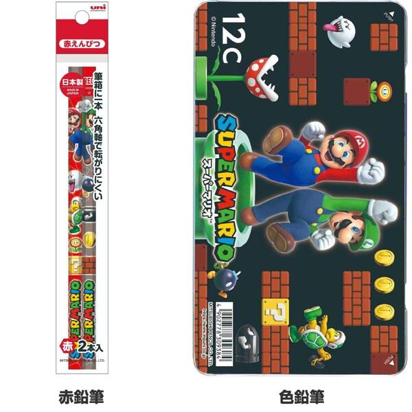 スーパーマリオ 文具6点セット ギフトケース入 筆入れ/鉛筆/消しゴム