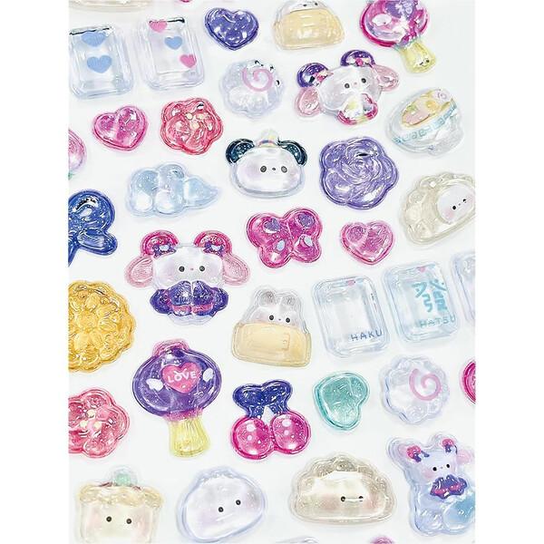 ボンボンドロップシール にーはおボンボン 中華 パンダ うさぎ 立体