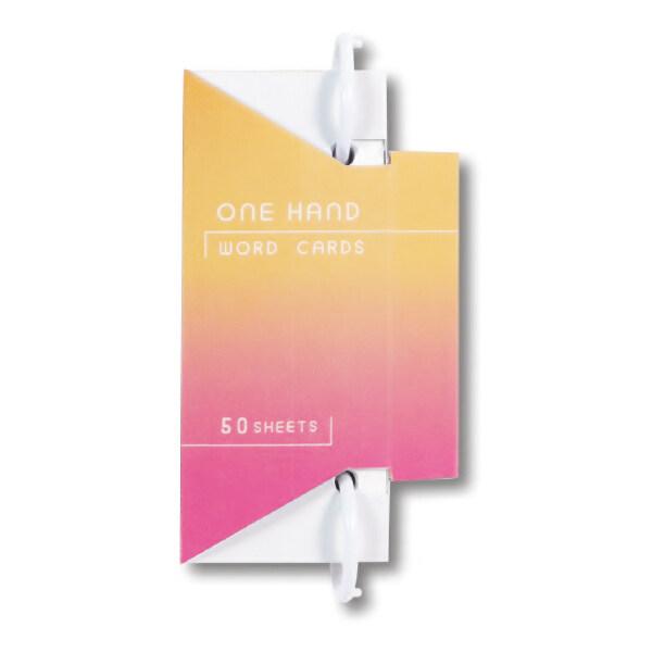ワンハンド 単語カード 大 グラレーションカラー ピンク 50枚 右利き 左利き 勉強 電車 バス 通学 通勤 クツワ [01]