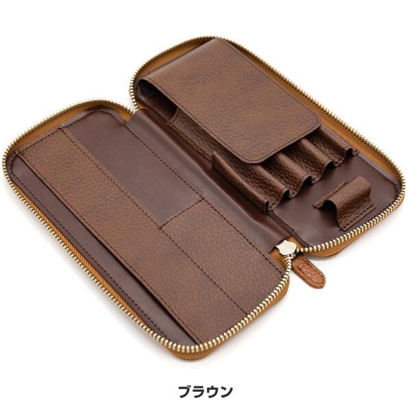 全4色】 レザー ラウンドジップペンケース エッセンシャル ADRIA
