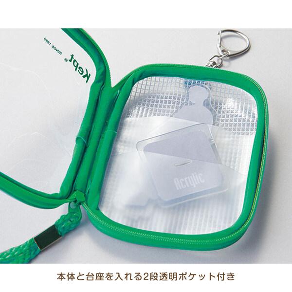 Kept ケプト アクスタケース オシブルー 10.5×14cm 透明 メッシュ繊維
