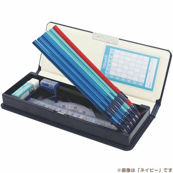 クラリーノ製 コンパクト筆入 ミント 1ドア 片面 シンプル 無地 筆箱