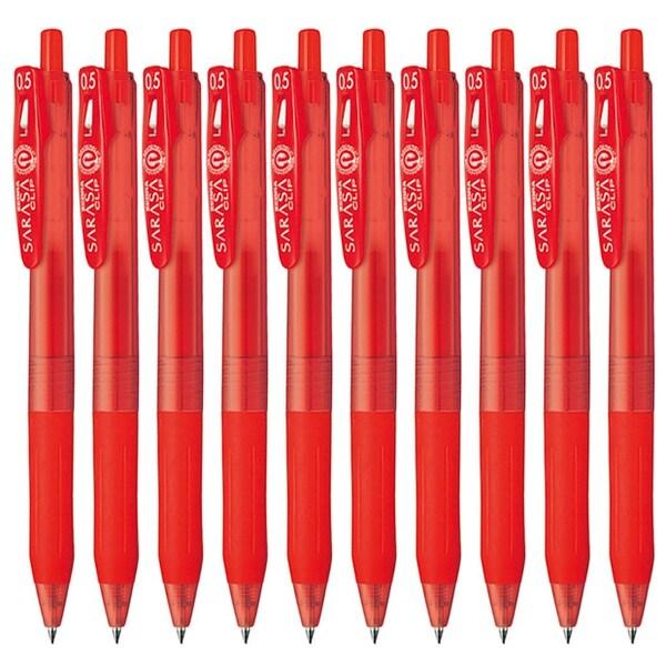 ゼブラ ジェルボールペン サラサクリップ 0.5mm 赤 クリアレッド 10本