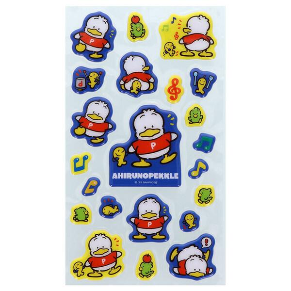 レトロ あひるのペックル ぷっくりシール ツヤツヤ 立体 ピッチ