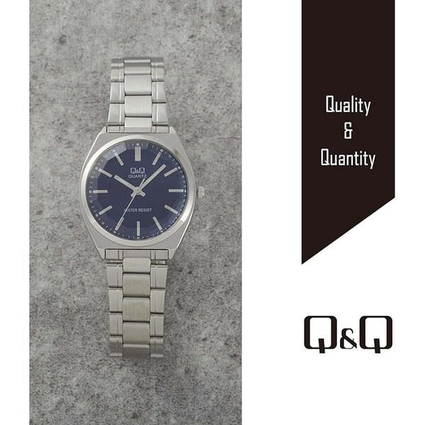 シチズン Q&Q 腕時計 アナログ 防水 メタルバンド QB78-212 シルバー×ネイビー [02]｜daliha｜04