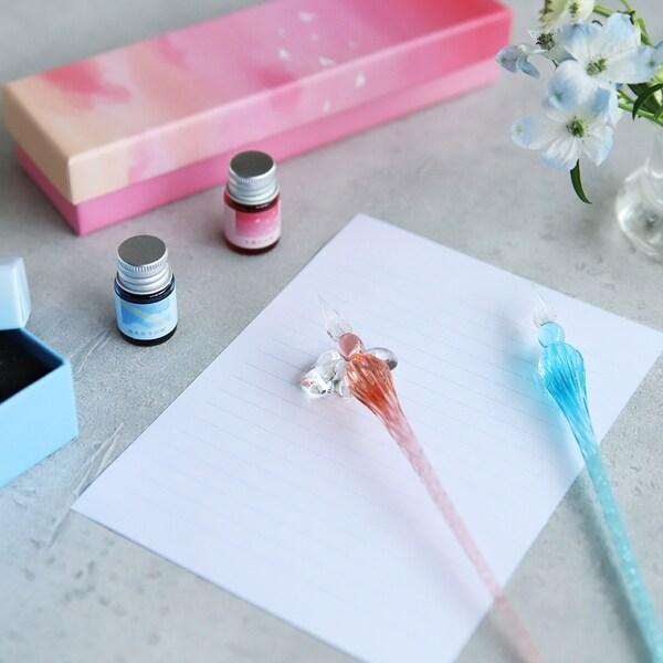 aun ガラスペン 備後彩雲 Amazon | 空時間「一瞬」ガラスペンセット【うたかた・あお