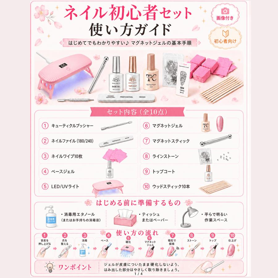 ジェルネイル スターターキット 初心者 セルフネイル ネイルセット