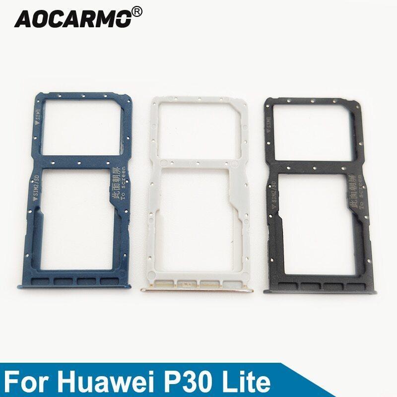 正規店 Huawei P30 Lite SD MicroSD ホルダー Nano Sim カード トレイ スロット 交換 部品 アダプター 白  livkech.com