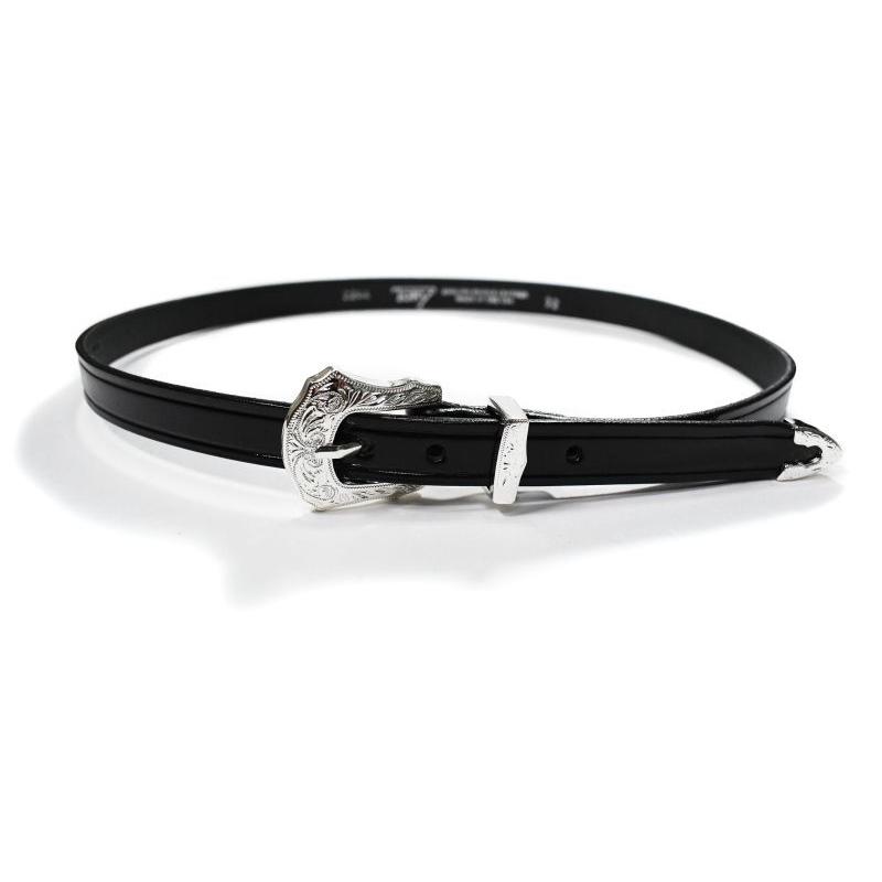 TORY LEATHER Tory Leather 3-Piece Silver Buckle Belt Black TORY LEATHER Tory Leather 3-Piece Silver Buckle Belt Black