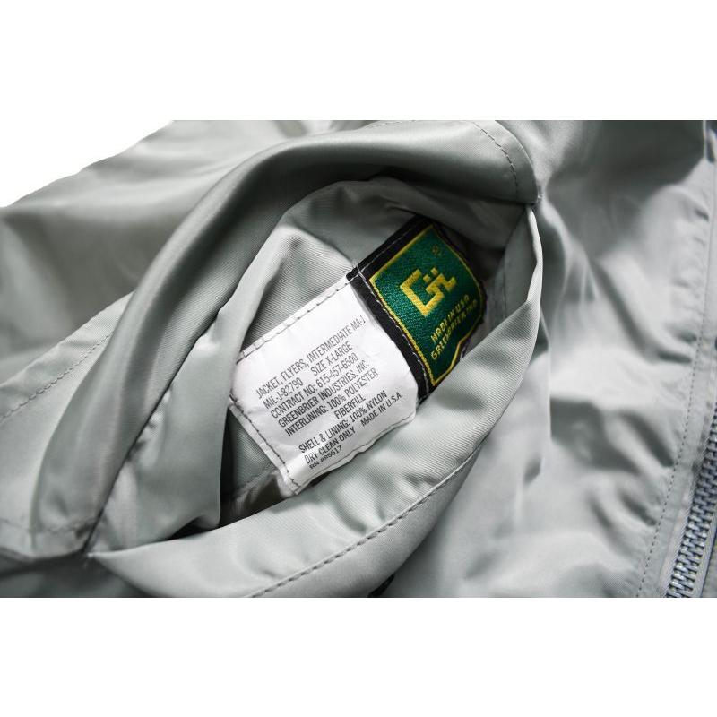 Deadstock GREENBRIER MA-1 Flight Jacket Grey EMAR Zip｜damagedone｜08