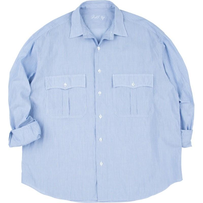 高級感 Porter classic ロールアップストライプシャツXL - シャツ