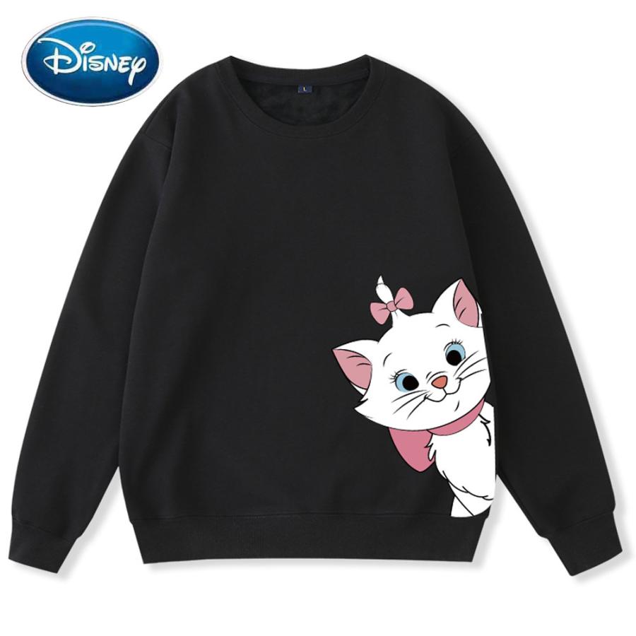 流行に ディズニー ファッション マリー キャット プリント ユニセックス ストリートウェア 女性 男性 カップル スウェット シャツ 長袖 Oネック トッ 開店祝い Weserve Co In