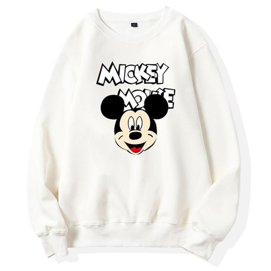 正規店仕入れの ディズニー スウェット シャツ ミニー ミッキーマウス レター プリント Oネック プルオーバー 女性 男性 長袖 カップル ユニセックス トップス 期間限定特価 Abmicse Org