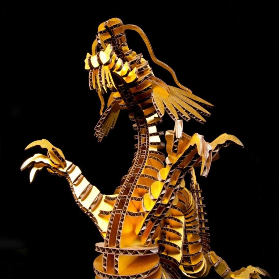 ペーパークラフト ダンボール FLATS 4D ART PUZZLE 辰段（たつ