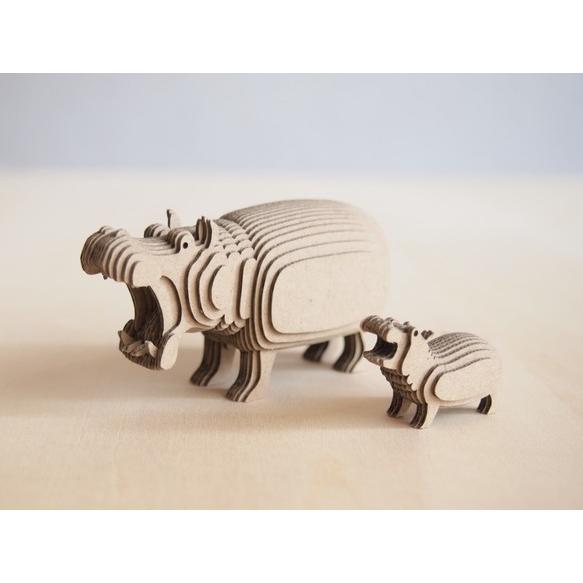 ペーパークラフト ダンボール 動物 かば 段々動物園 かばの親子 阿 送料無料 小型便にて配送 Hipopotamus01 ダンボールクラフトストア 通販 Yahoo ショッピング