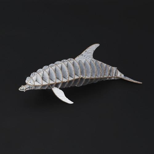 立体 ペーパークラフト ウラノ 3Dペーパーパズル イルカ （シルバー 