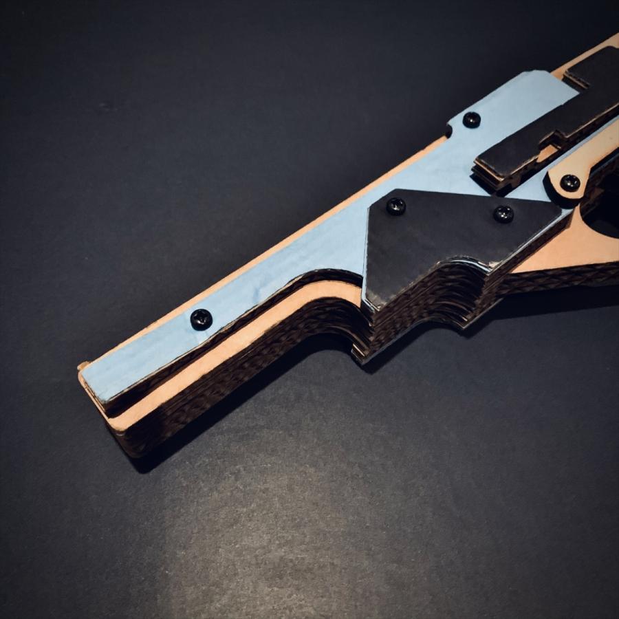 4連発式ゴム銃 Mk34v3 （スカイx黒） ダンボール 段ボール 輪ゴム銃