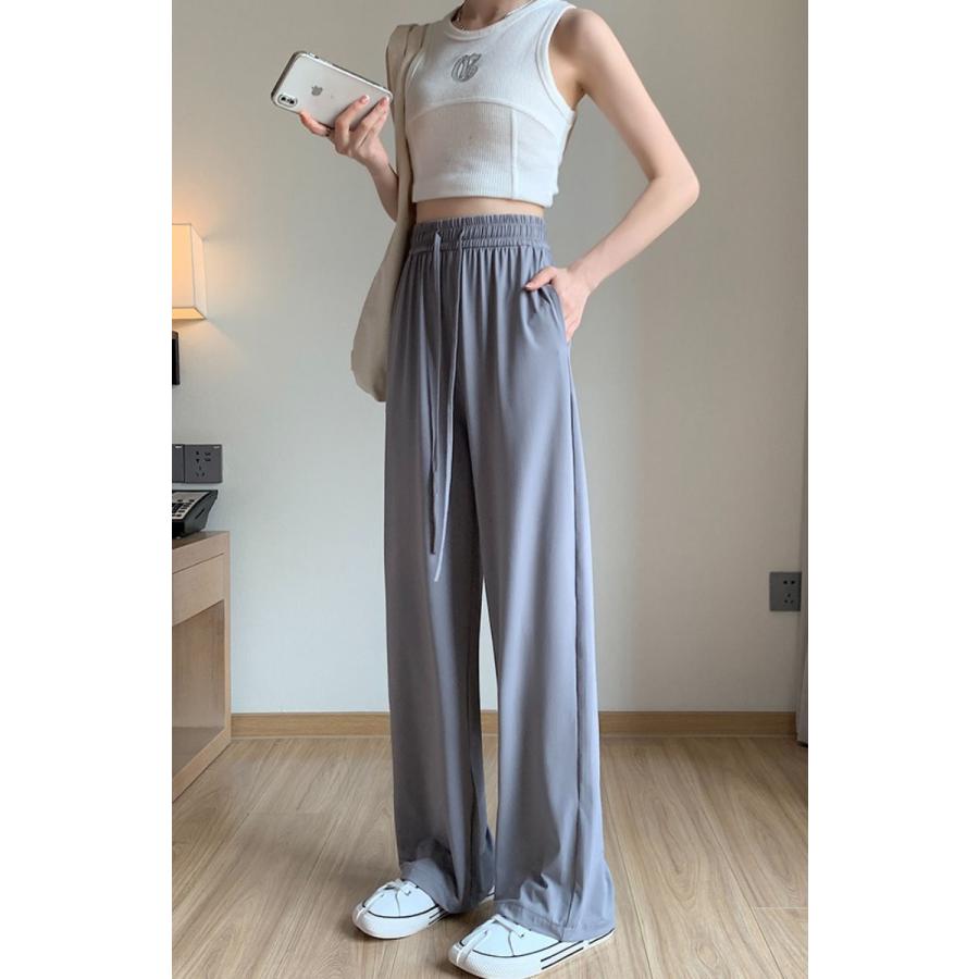 UVカット 冷感タイプ登場 夏 ワイドパンツ 涼しい さらてろ トレンド 韓国ファッション ワイドレッグパンツ レディース シンプル ゆったり |  | 10