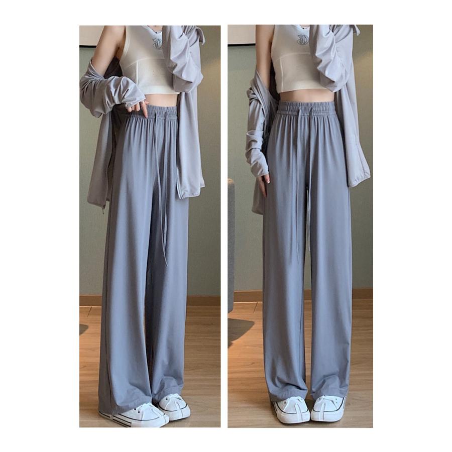 UVカット 冷感タイプ登場 夏 ワイドパンツ 涼しい さらてろ トレンド 韓国ファッション ワイドレッグパンツ レディース シンプル ゆったり |  | 11