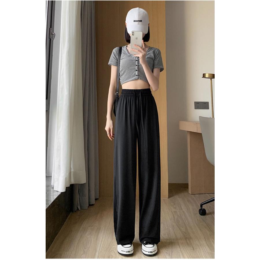 UVカット 冷感タイプ登場 夏 ワイドパンツ 涼しい さらてろ トレンド 韓国ファッション ワイドレッグパンツ レディース シンプル ゆったり |  | 13