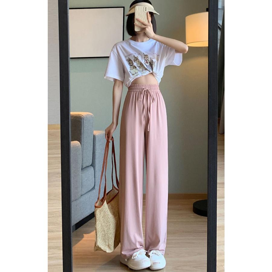 UVカット 冷感タイプ登場 夏 ワイドパンツ 涼しい さらてろ トレンド 韓国ファッション ワイドレッグパンツ レディース シンプル ゆったり |  | 06