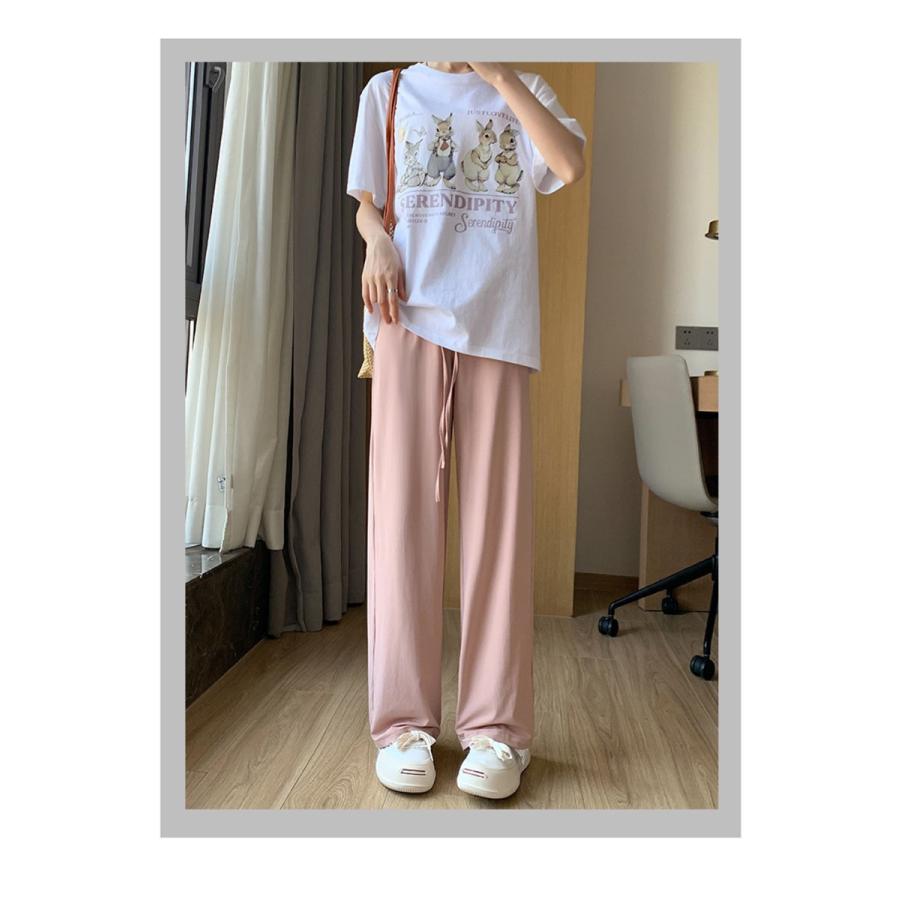 UVカット 冷感タイプ登場 夏 ワイドパンツ 涼しい さらてろ トレンド 韓国ファッション ワイドレッグパンツ レディース シンプル ゆったり |  | 07