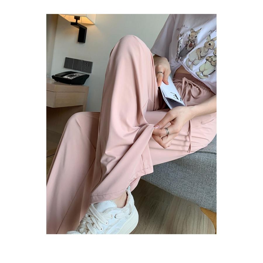UVカット 冷感タイプ登場 夏 ワイドパンツ 涼しい さらてろ トレンド 韓国ファッション ワイドレッグパンツ レディース シンプル ゆったり |  | 08