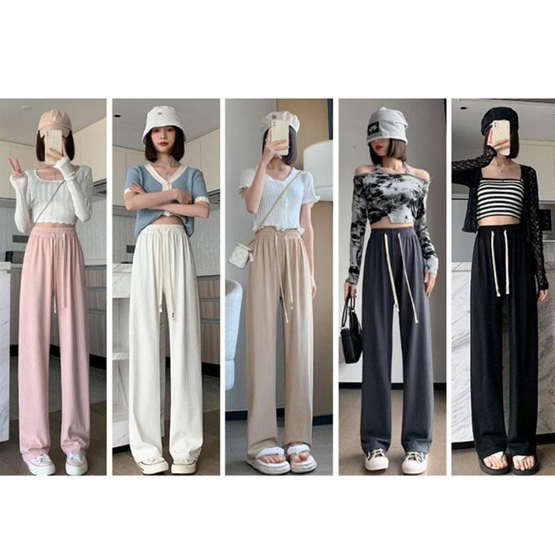 UVカット 冷感タイプ登場 夏 ワイドパンツ 涼しい 韓国ファッション ワイドレッグパンツ レディース シンプル ゆったり カジュアル おしゃれ | 