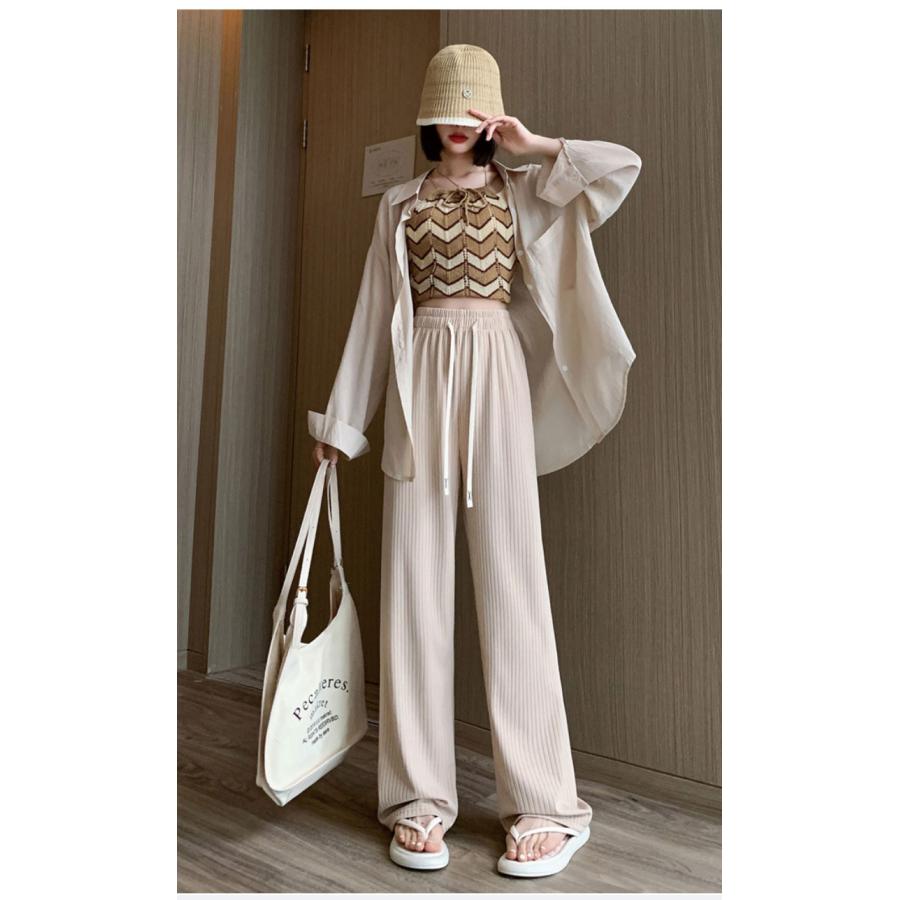 UVカット 冷感タイプ登場 夏 ワイドパンツ 涼しい 韓国ファッション ワイドレッグパンツ レディース シンプル ゆったり カジュアル おしゃれ |  | 07