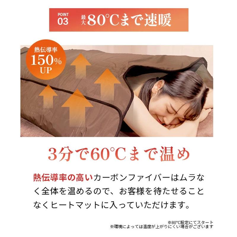 エステサロン御用達 遠赤外線ヒートマット 三つ折り 3部位温度調整  日本製カーボンファイバー 家庭用サウナ 温活 冷え性 発汗 痩身 岩盤浴  電磁波カット |  | 07