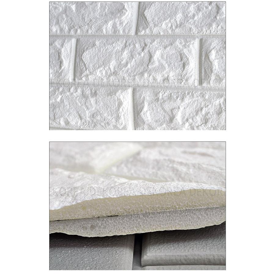 100cmX250cm  壁紙クッション シート レンガ調 クッションレンガ クッションブリック DIY シール壁紙 おしゃれ 北欧 3D立体 壁紙 貼る 発泡スチロール ホワイト |  | 02