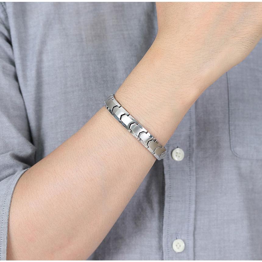 高純度99.9％ 最高級品質 ゲルマニウム ブレスレット シルバー メンズ レディース ジュエリー 男性 おしゃれ プレゼント ギフト クリスマス ケース付き シルバー |  | 03