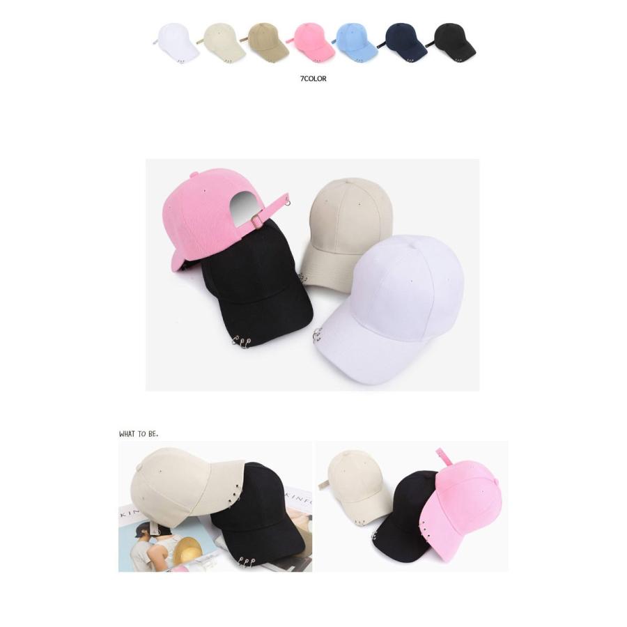 3リング ベースボールキャップ 帽子  b系 ヒップホップ ストリート系 レディース ローキャップ ブラック ピンク ホワイト リング付き |  | 01